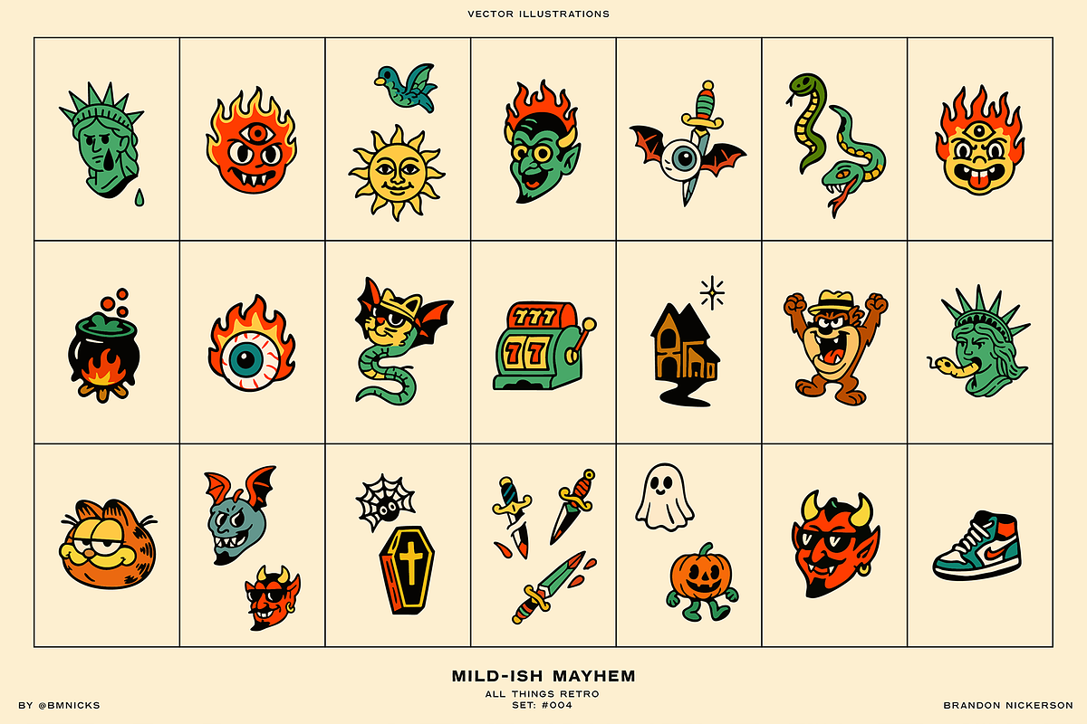 All Things Retro llustrations, an Object Graphic by Bnick (Photo 5 of 9)