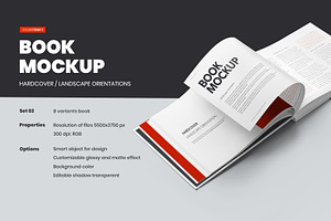 Book Mockups Hard Cover Landscape 2