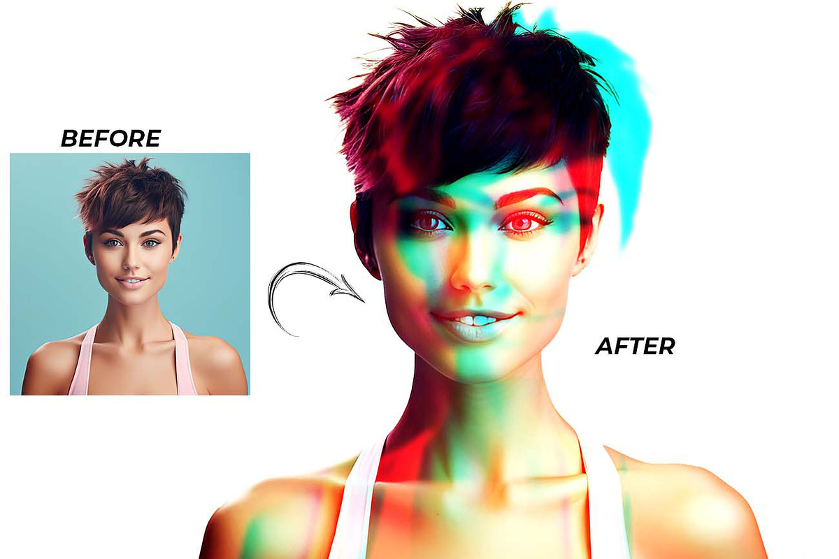 Neon Abstract Portrait FX, an Action Add-On by Studio Retouch (Photo 9 of 13)