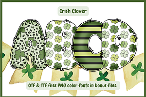 IrishClover-PNG fonts, a Font by It me digital art
