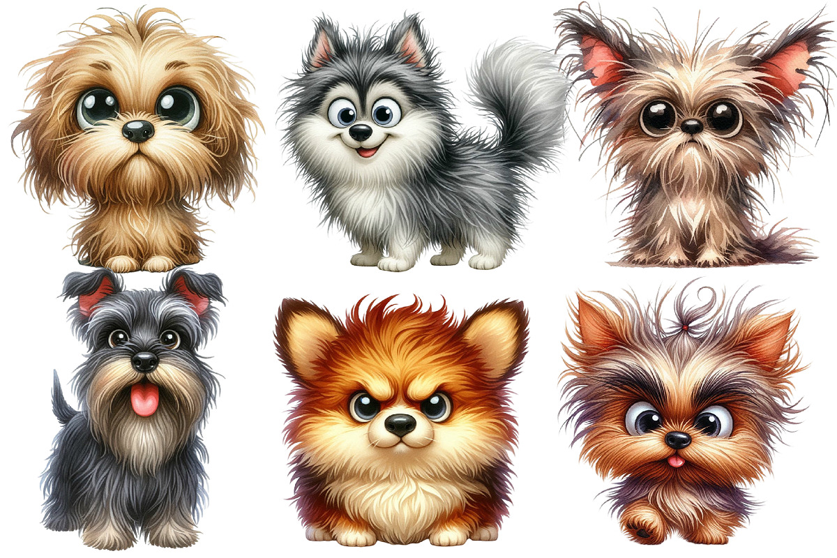 Quirky Crazy Dogs Sublimation Clipar, an Animal Illustration by Designworld (Photo 4 of 6)