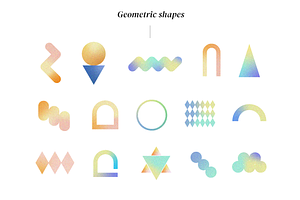 60 Gradient Grain Geometric Shapes