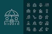 Insurance Icon Set, an Outline Icon by Prosymbols (Thumbnail 6 of 8)