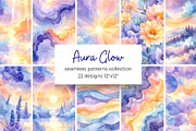 Aura Glow Pastels Seamless Patterns, a Pattern Graphic by Anna Design Studio (Thumbnail 1 of 6)
