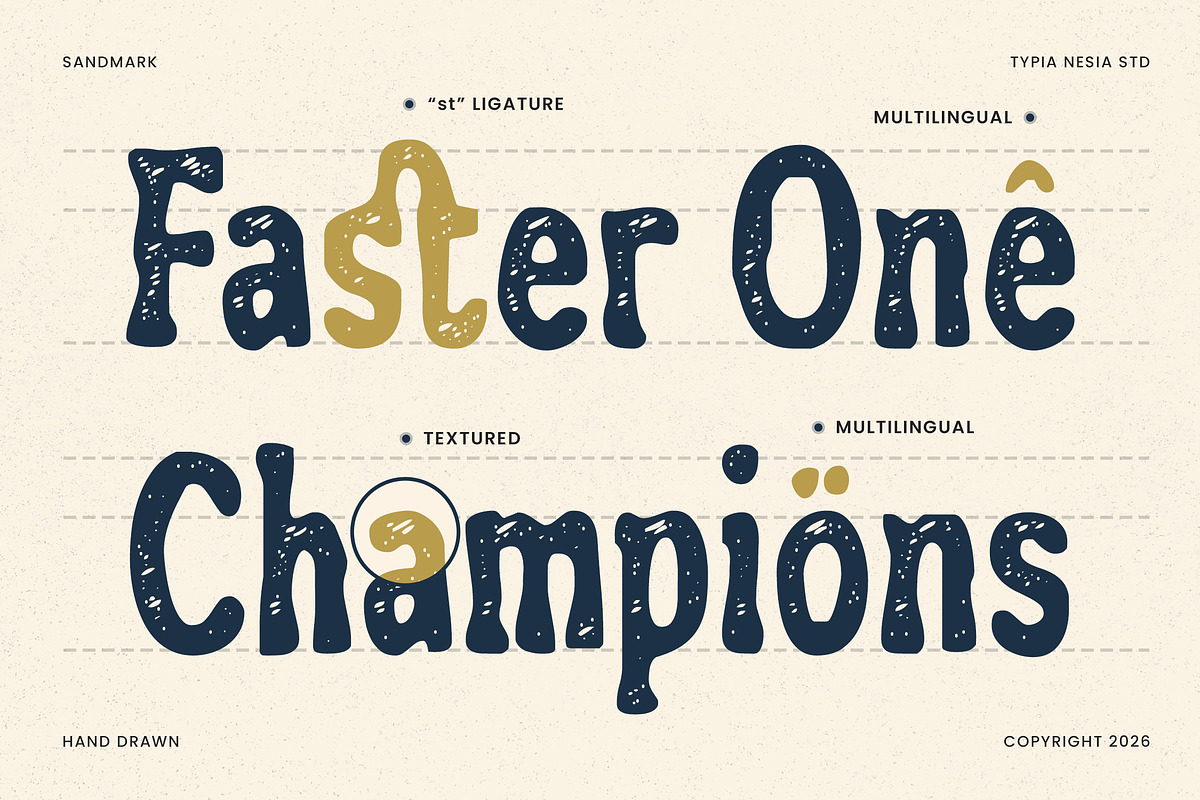 Sandmak – Rough Textured Vintage, a Serif Font by Typia Nesia (Photo 2 of 12)