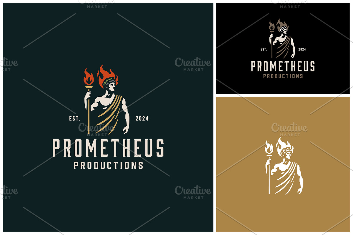 Prometheus Greek God Fire Flame logo, a Branding & Logo Template by Enola99d
