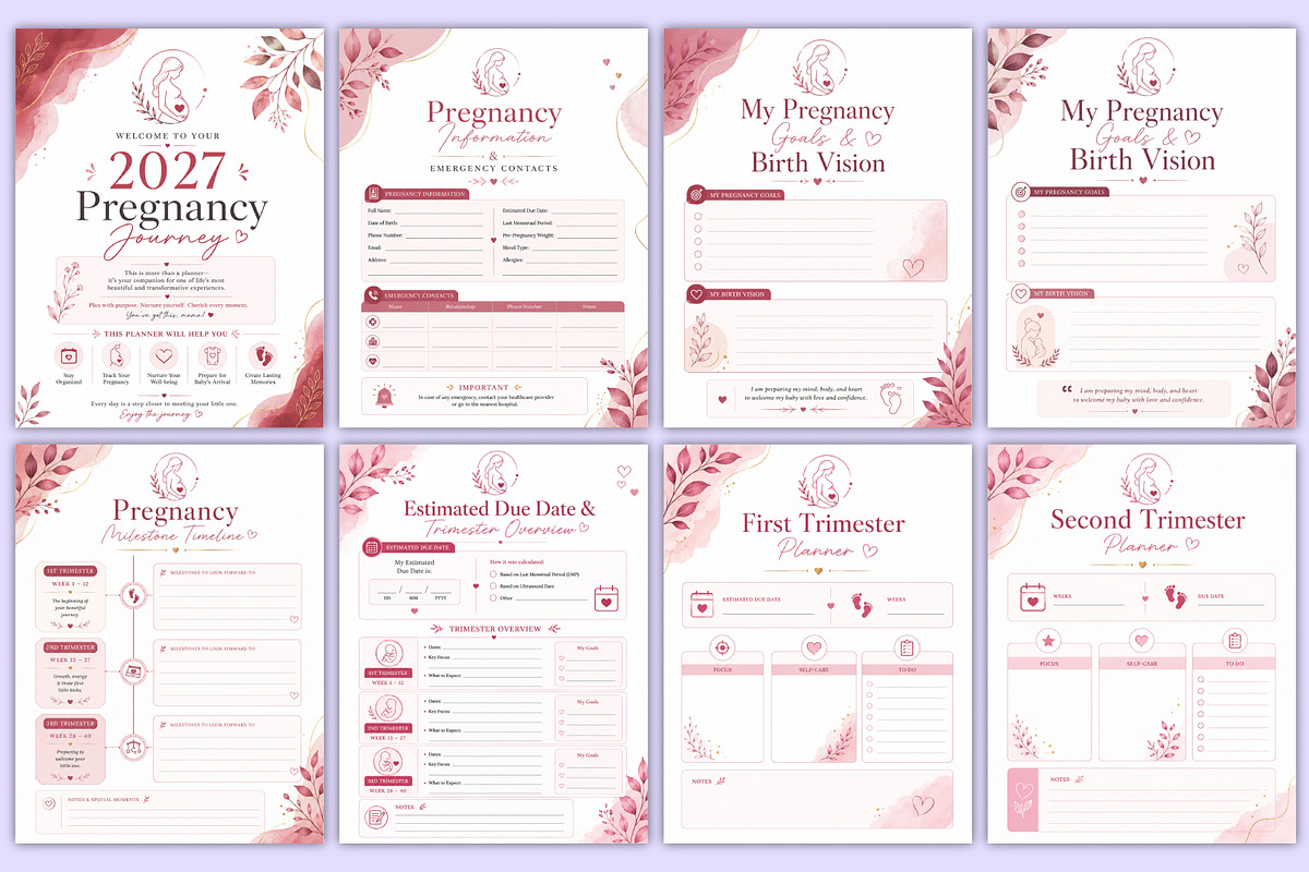 2027 Pregnancy Planner | Pregnancy, a Stationery Template by Mustafiz (Photo 2 of 5)