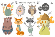 Cozy Autumn vector animals  kit, an Animal Illustration by artdreamer (Thumbnail 2 of 8)