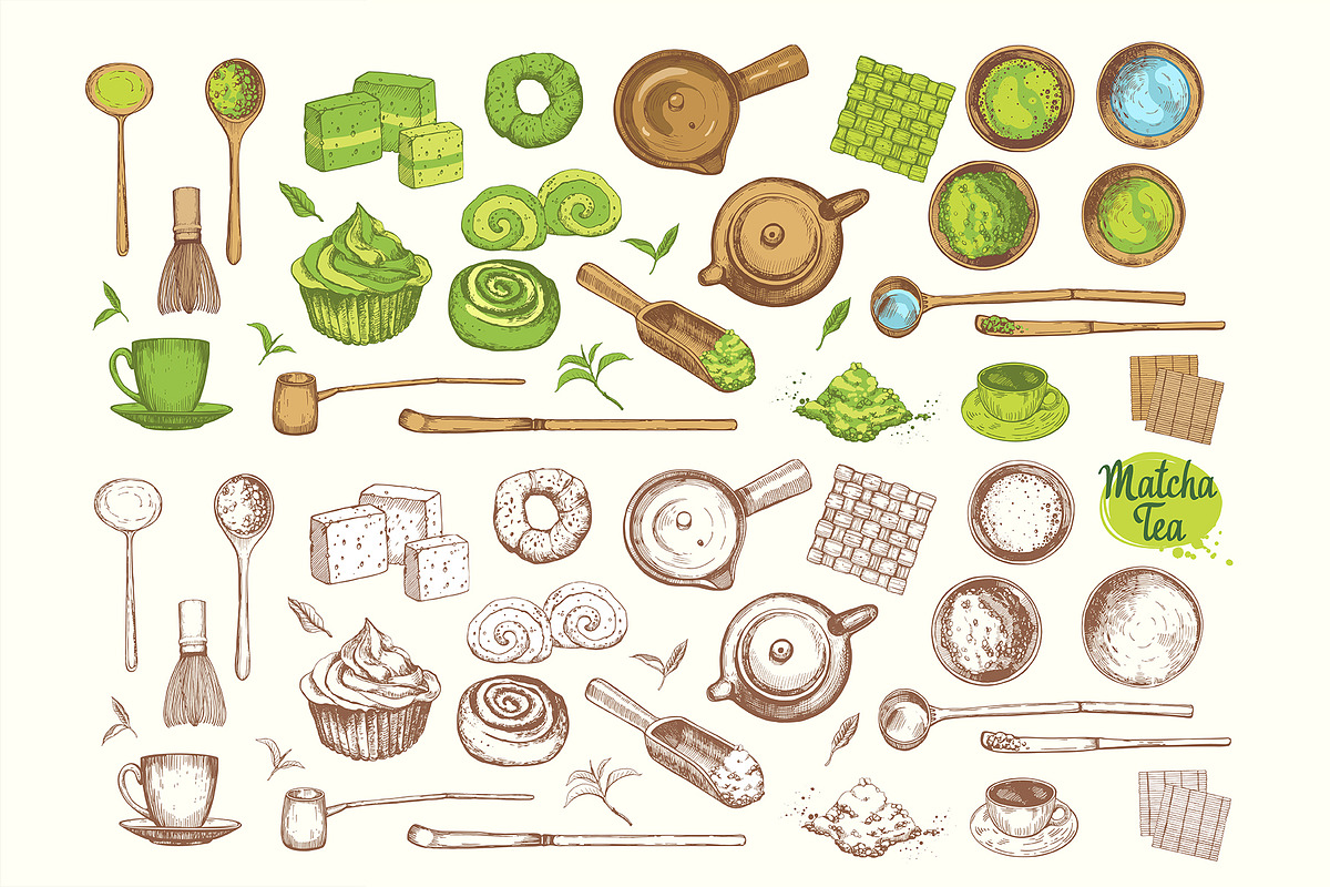 Matcha tea., a Food Illustration by Mona Monash (Photo 2 of 4)