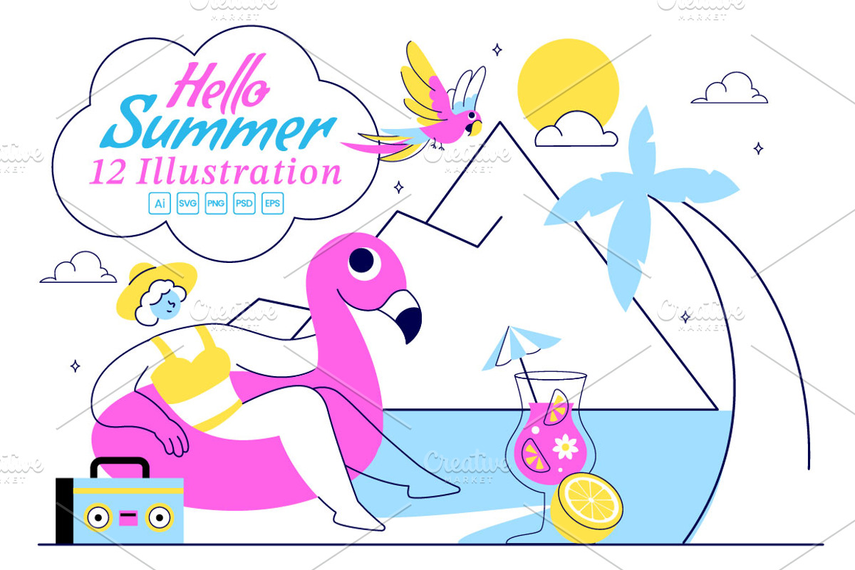 12 Hello Summer Illustration, a Person Illustration by denayunebgt (Photo 1 of 4)