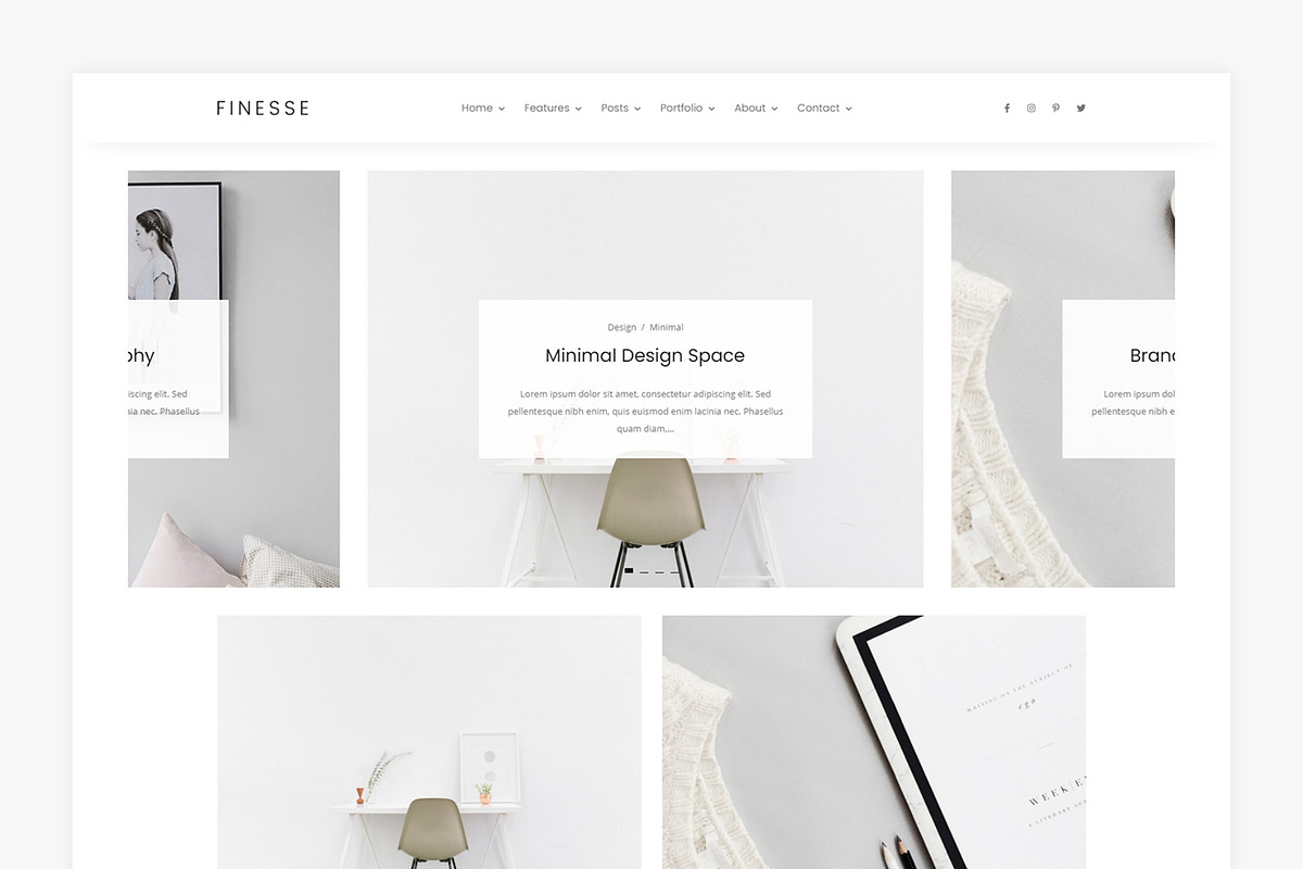 Finesse - Blog & Portfolio Theme, a WordPress Template by Lucid Themes (Photo 3 of 6)
