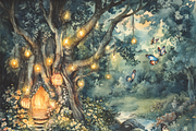 Enchanting Fairy Garden Scene, a Background Graphic by Printable Treasure (Thumbnail 8 of 9)
