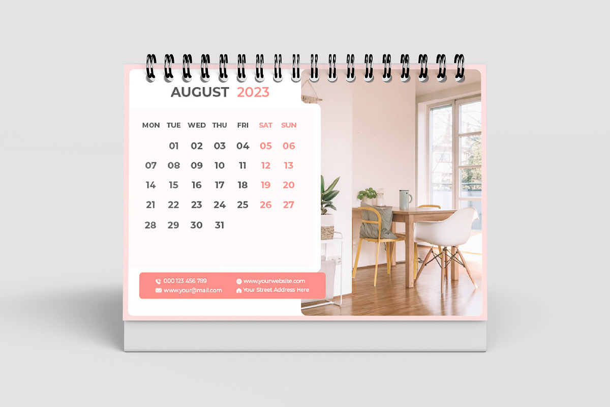 Desk Calendar 2023 Template., a Templates & Theme by Mk_Studio (Photo 2 of 3)
