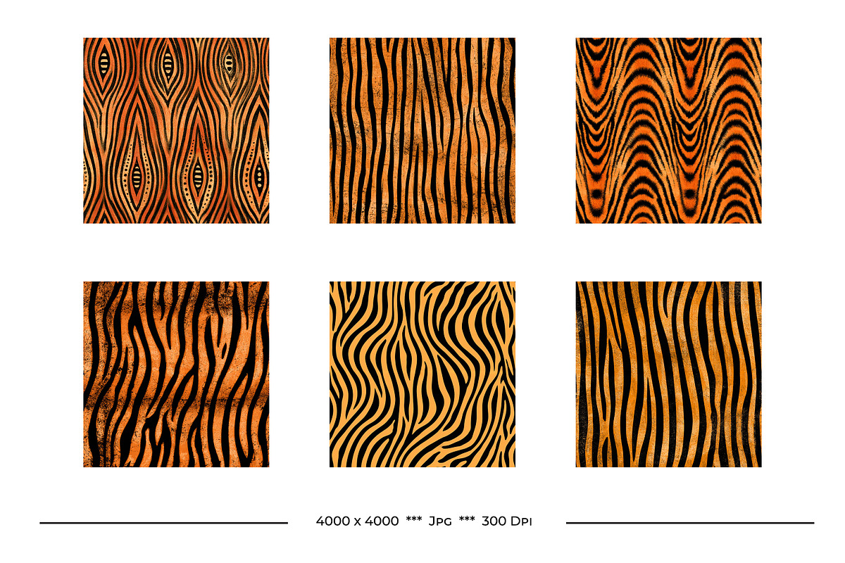 Tiger Print Retro Art Designs, a Pattern Graphic by karenfoleyphoto (Photo 5 of 7)