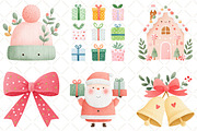 Watercolor Cute Christmas Clipart, an Illustration by Black Bird Studio (Thumbnail 3 of 6)
