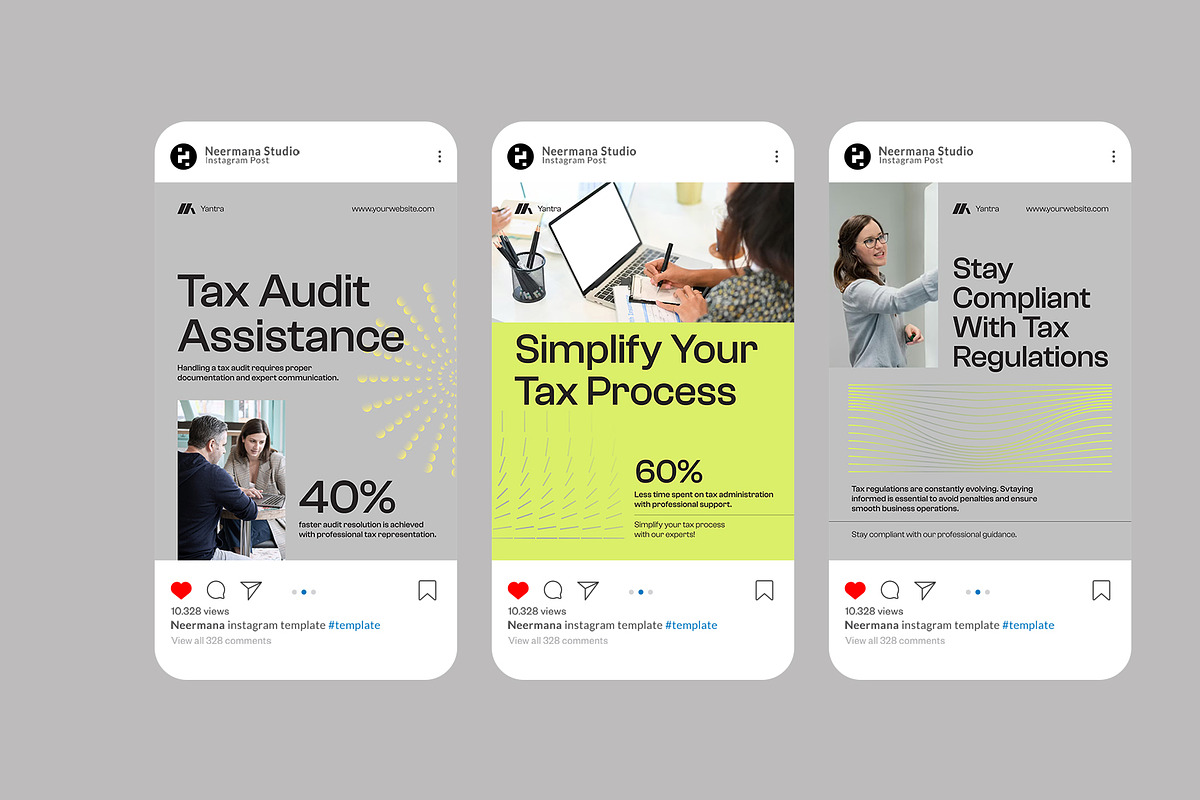 Gray Tax Consultant Instagram Post, a Social Media Template by Neermana (Photo 4 of 4)
