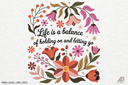 Boho Retro Flowers Quotes Bundle, an Illustration by Actual Pixel (Thumbnail 4 of 12)