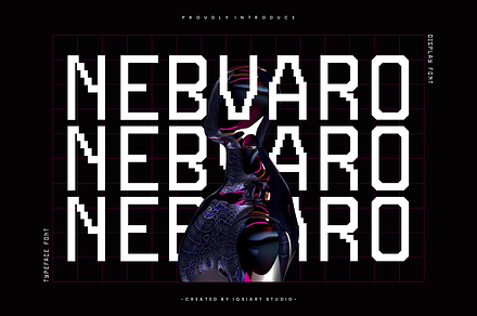 Nebvaro - Pixel Tech Font, a Sans Serif Font by Iqsiart Studio