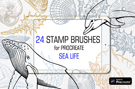 Sea life Procreate Stamp brushes