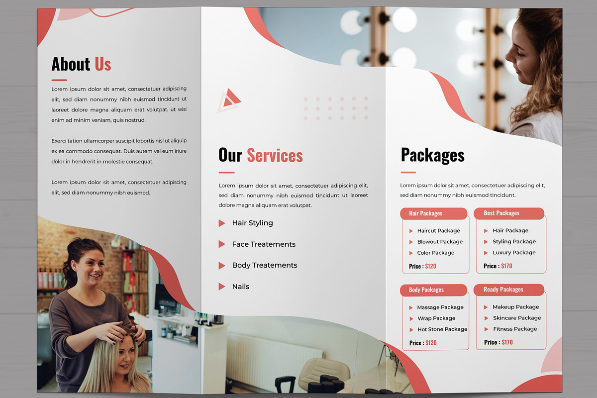 Beauty Salon Trifold Brochure, a Brochure Template by MightyDesign (Photo 4 of 7)