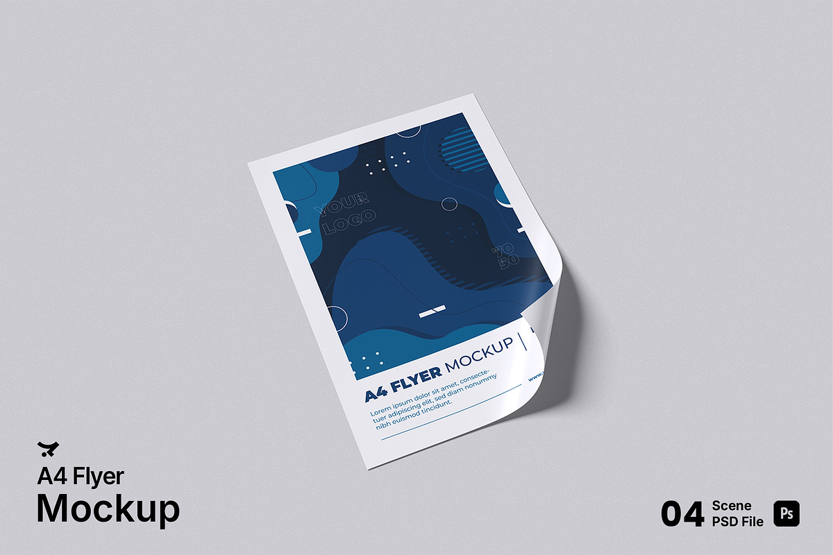 A4 Flyer Mockup Bundle Set, an Advertising Mockup by Rielismee (Photo 1 of 5)