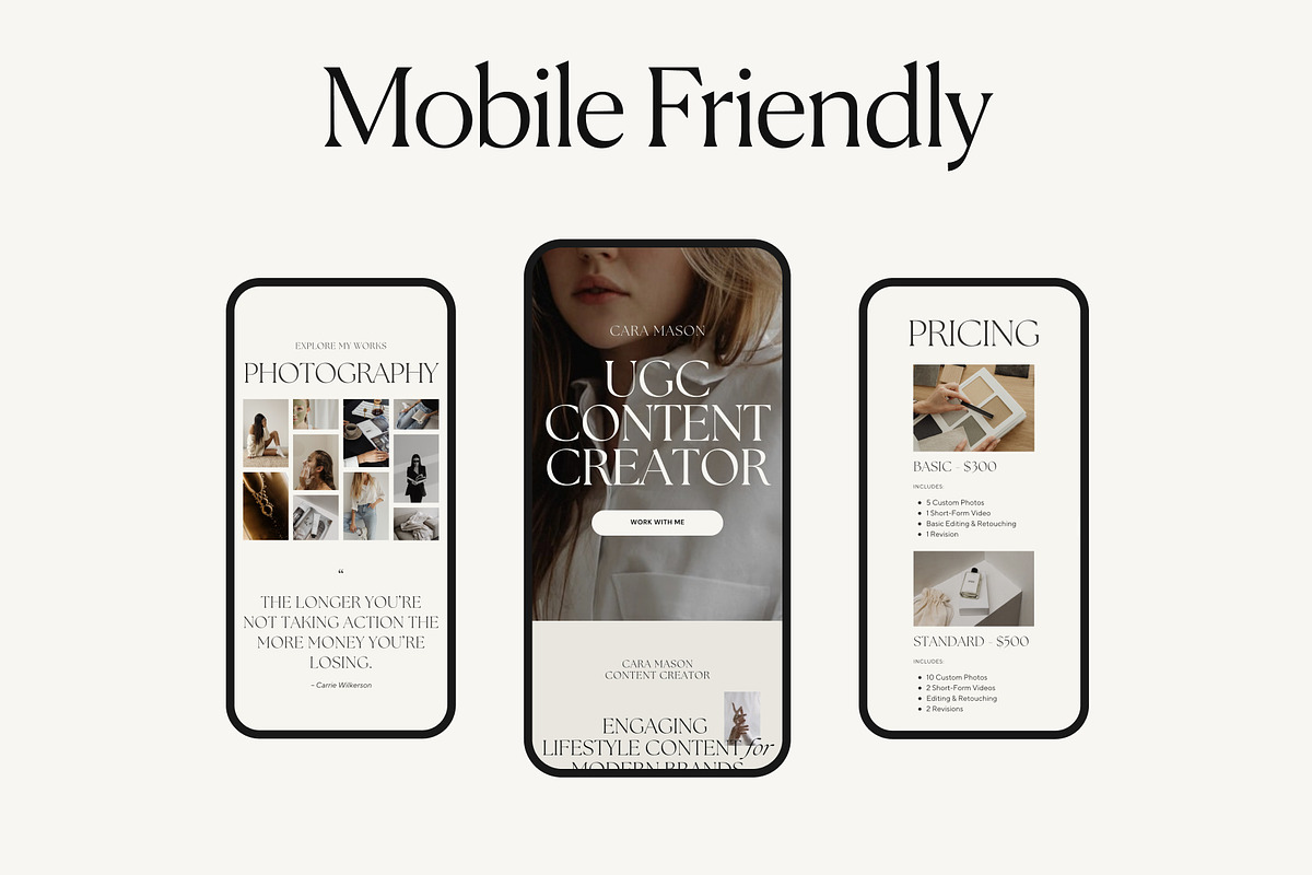 UGC Creator Website Template Canva, a Websites & App Template by The Soft Voice (Photo 6 of 7)