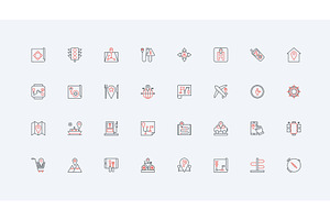 Gps navigation tracking line icons, an Object Illustration by Lemberg Vector