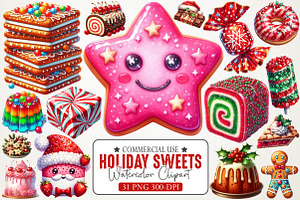 Retro Holiday Sweets PNG Bundle, an Illustration by RobertsArt