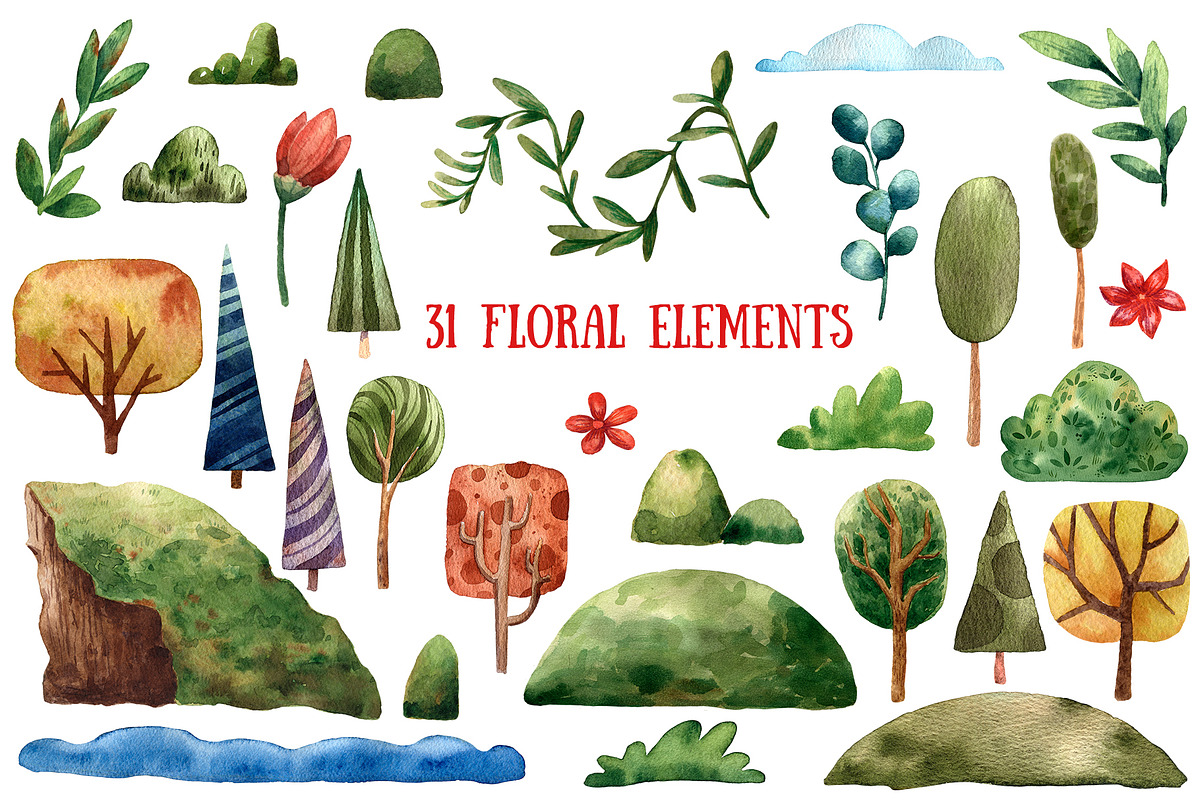 Old Fairy Tale - Watercolor Clip Art, an Animal Illustration by Mashamashastu (Photo 9 of 16)