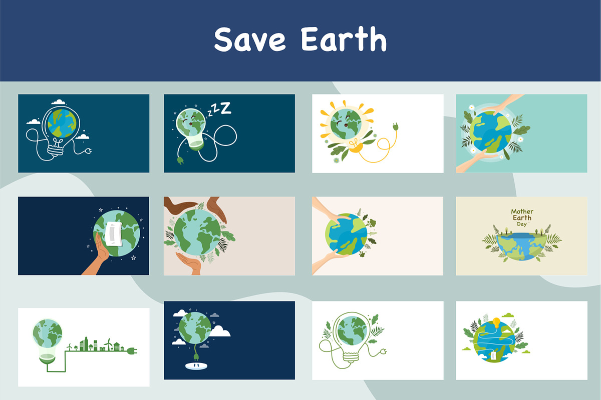 Save earth eco green bundle, an Object Illustration by foxndeer (Photo 1 of 4)