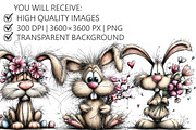 Whimsical Easter Bunny Clipart, an Illustration by Pixels.Craft (Thumbnail 2 of 5)