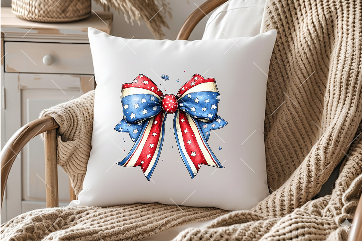 4th Of July Pterotic Bow Clipart, an Illustration by OK Design (Photo 6 of 6)