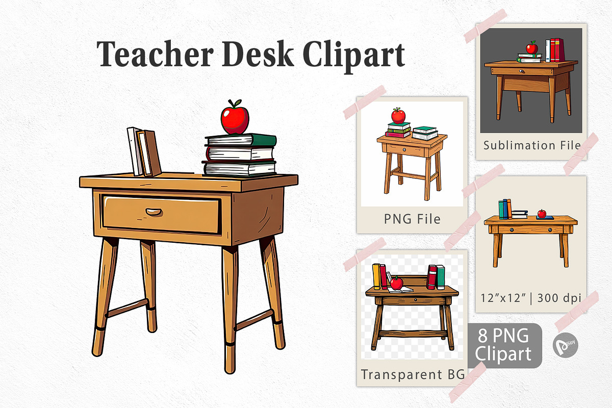Teacher Desk Clipart, a Graphic by Artnoy (Photo 1 of 5)