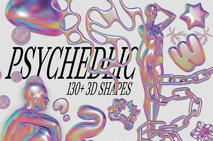 Psychedelic - 130+ 3D Shapes, an Object Graphic by saintricchi