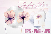 Watercolor Translucent Flower Vector, a Pattern Graphic by Deckar_art (Thumbnail 2 of 5)