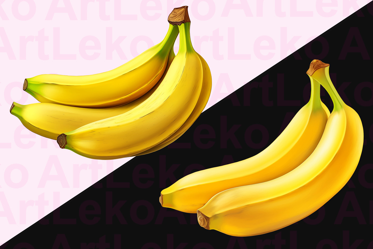 Bananas Clipart, a Food Illustration by LekoArt (Photo 2 of 10)