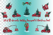 Set of sketch Christmas tree and car, a Decorative Illustration by Zimages (Thumbnail 2 of 7)