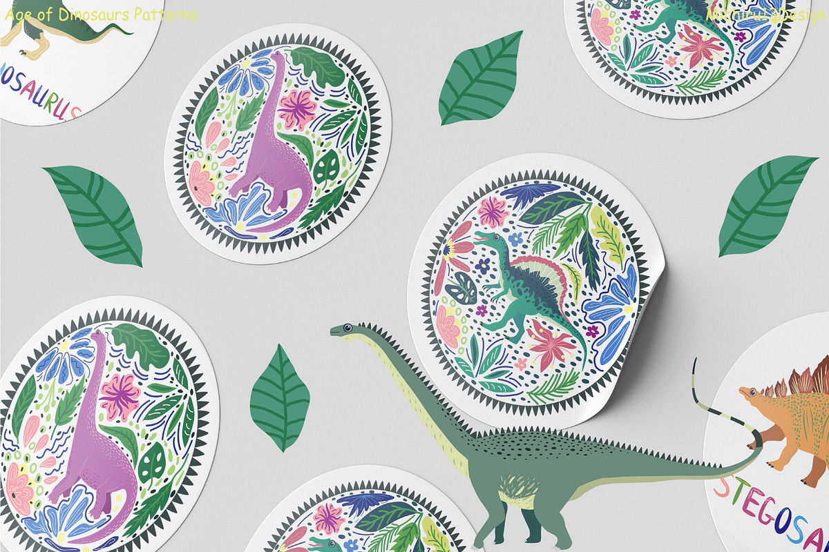 Era of Dinosaurs Patterns, a Pattern Graphic by Michiru13 (Photo 5 of 17)