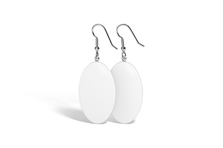 White Oval Earring Jewelry 3D Model, an Object 3D Model by rebrandy