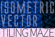 Seamless Tiling Isometric Maze, an Illustration by Penina (Thumbnail 1 of 2)