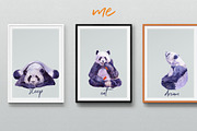 Triathlon Panda Watercolor Set, an Animal Illustration by Cat In Colour (Thumbnail 3 of 4)
