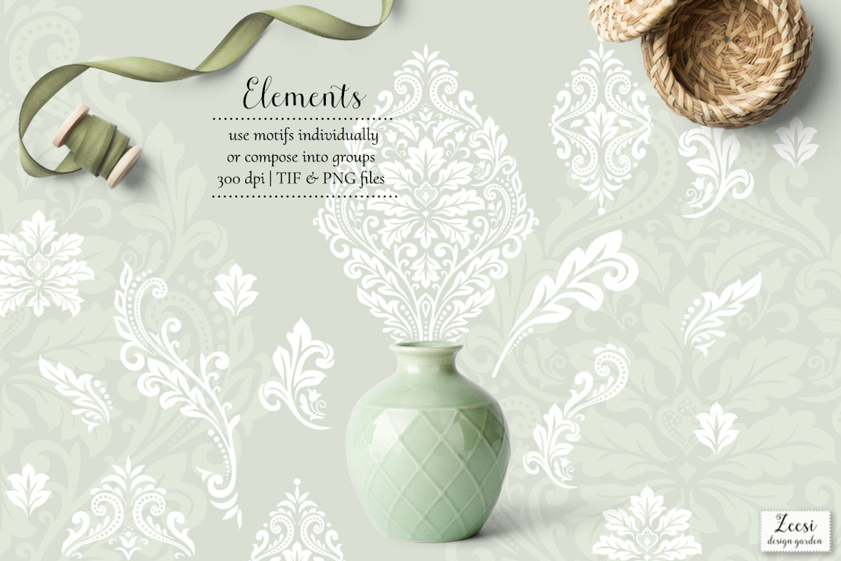 Liana Damask Pattern, a Pattern Graphic by Zeesi Design Garden (Photo 8 of 9)