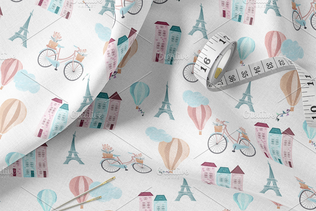 Beige Paris Seamless Pattern Set, a Pattern Graphic by Oksana Dovhopol Art (Photo 2 of 13)