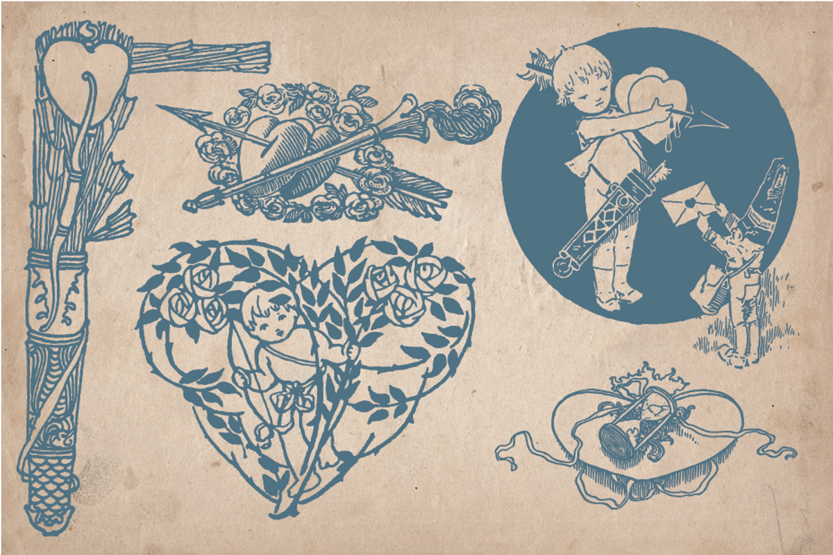 Vintage Valentine's Illustrations preview 4