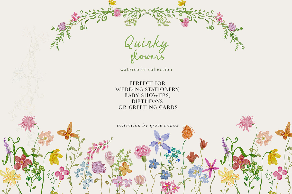 Hand-drawn quirky whimsy flowers, a Decorative Illustration by Grace Noboa Illustrations (Photo 10 of 14)