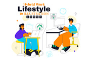 10 Hybrid Work Lifestyle Design, a Work Illustration by denayunebgt (Thumbnail 1 of 4)