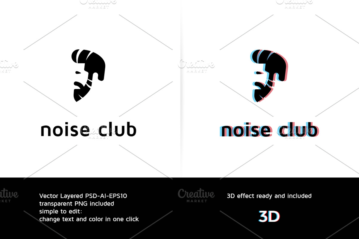 Noise Disco Club Logo Template, a Branding & Logo Template by Manudesign (Photo 1 of 3)