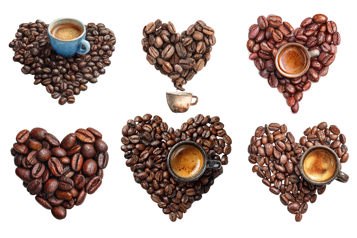 Coffee Beans Heart Clipart, an Illustration by Designworld (Photo 2 of 5)