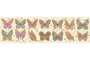 Retro groovy butterfly, hippie, an Animal Illustration by Vector Tradition
