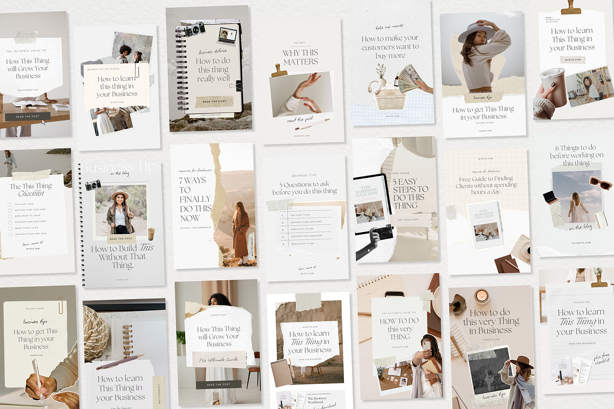 Collage Pinterest Pin Canva Template, a Templates & Theme by Tabitha Emma (Photo 3 of 6)